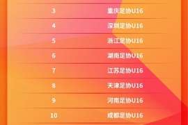中青赛男子U16组1-16强最终排名：武汉、大连、重庆前三