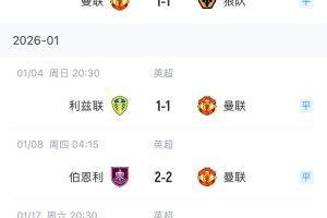 没想到吧！曼联连斩联赛前二6轮不败，是英超目前最长不败纪录