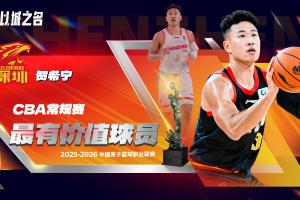 CBA常规赛MVP具体得票:贺希宁985分第1 胡金秋&李弘权分列二三